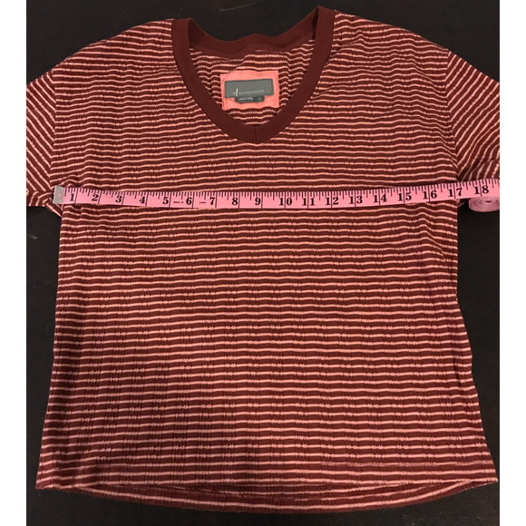 by Anthropologie Hannah Red and Pink Combo Striped Top - Size Extra Small - Picture 6 of 7